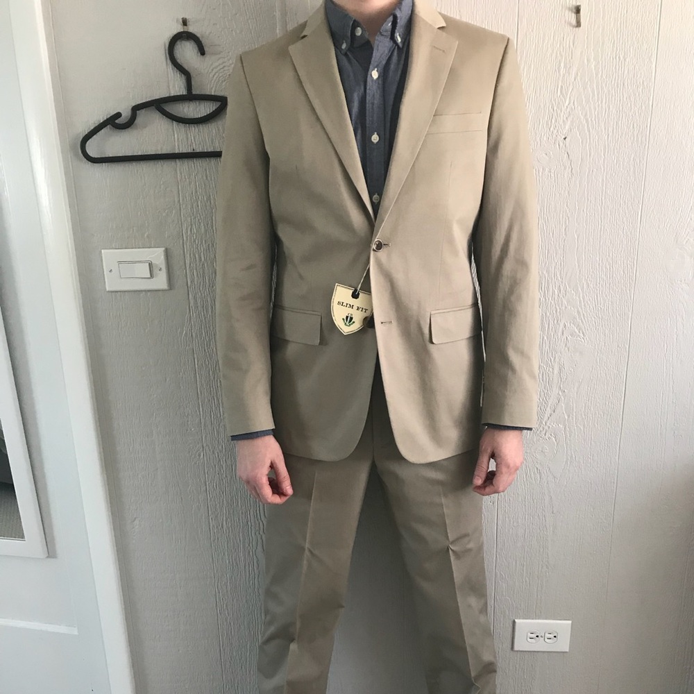 Men’s Slim Fit Khaki Suit